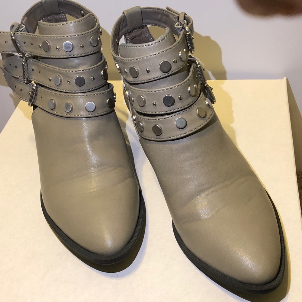 Studded Gray Ankle Boots